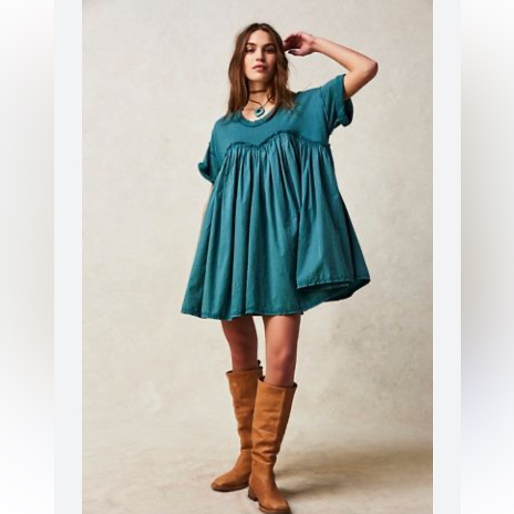 Free People Catalina Teal Mini Dress